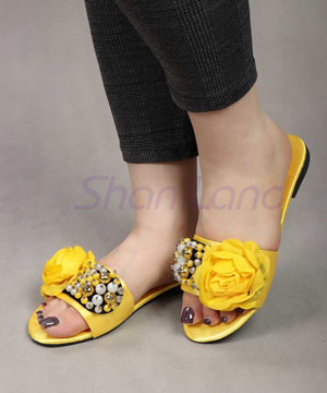 صندل مرواریدی گل دار کد 26313