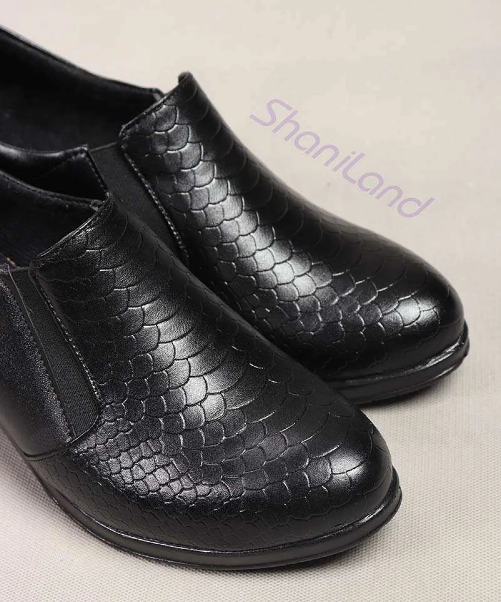 کفش پاشنه دار بغل کش مدل پوست ماری کد N23641