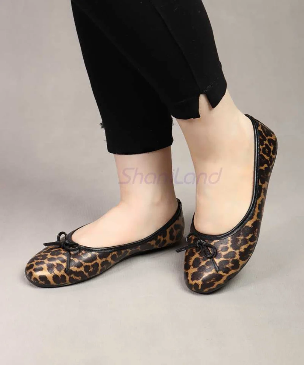 کفش عروسکی مدل پلنگی کد 23374