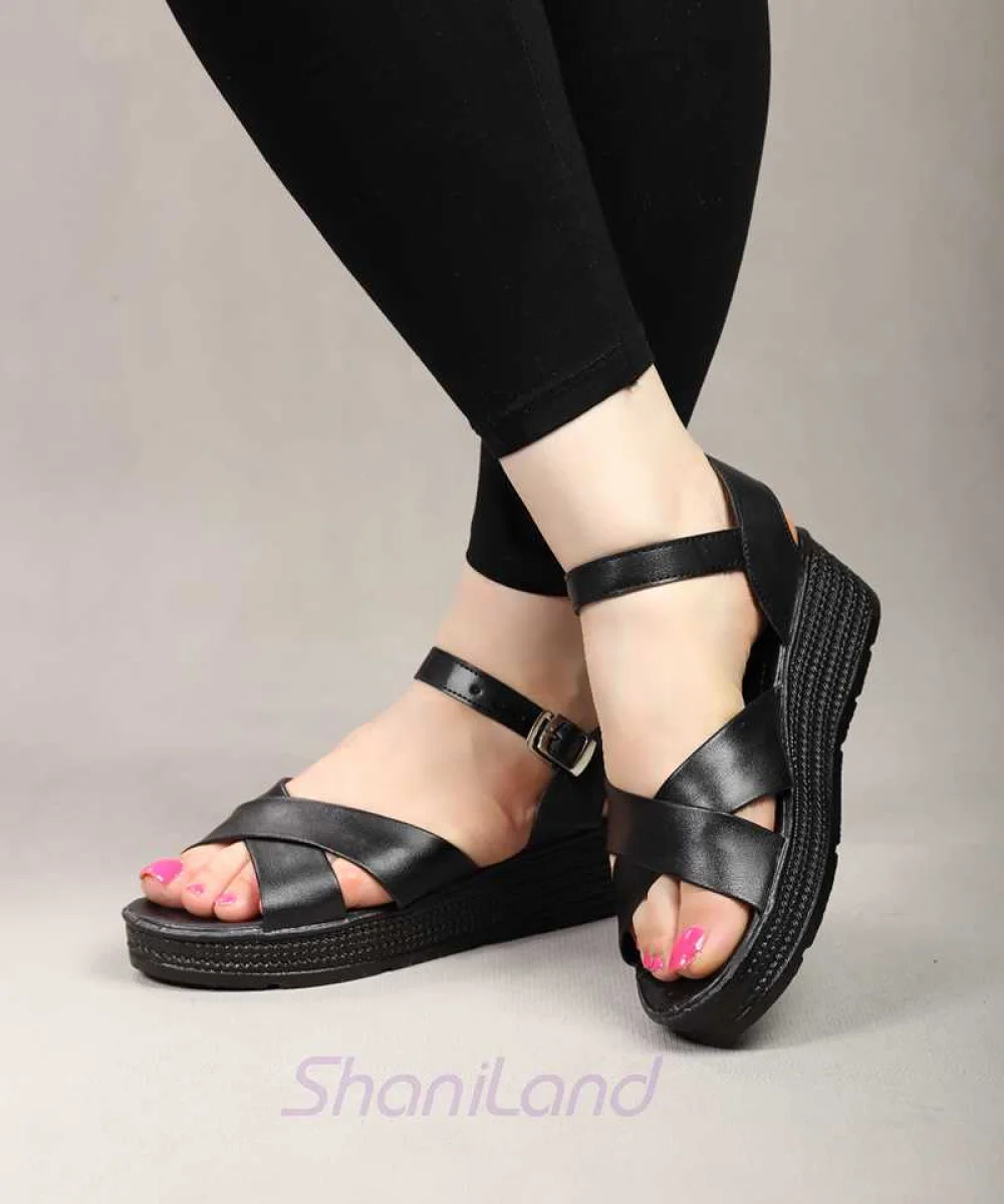 صندل لژدار تابستانی مدل ضربدری کد 25143