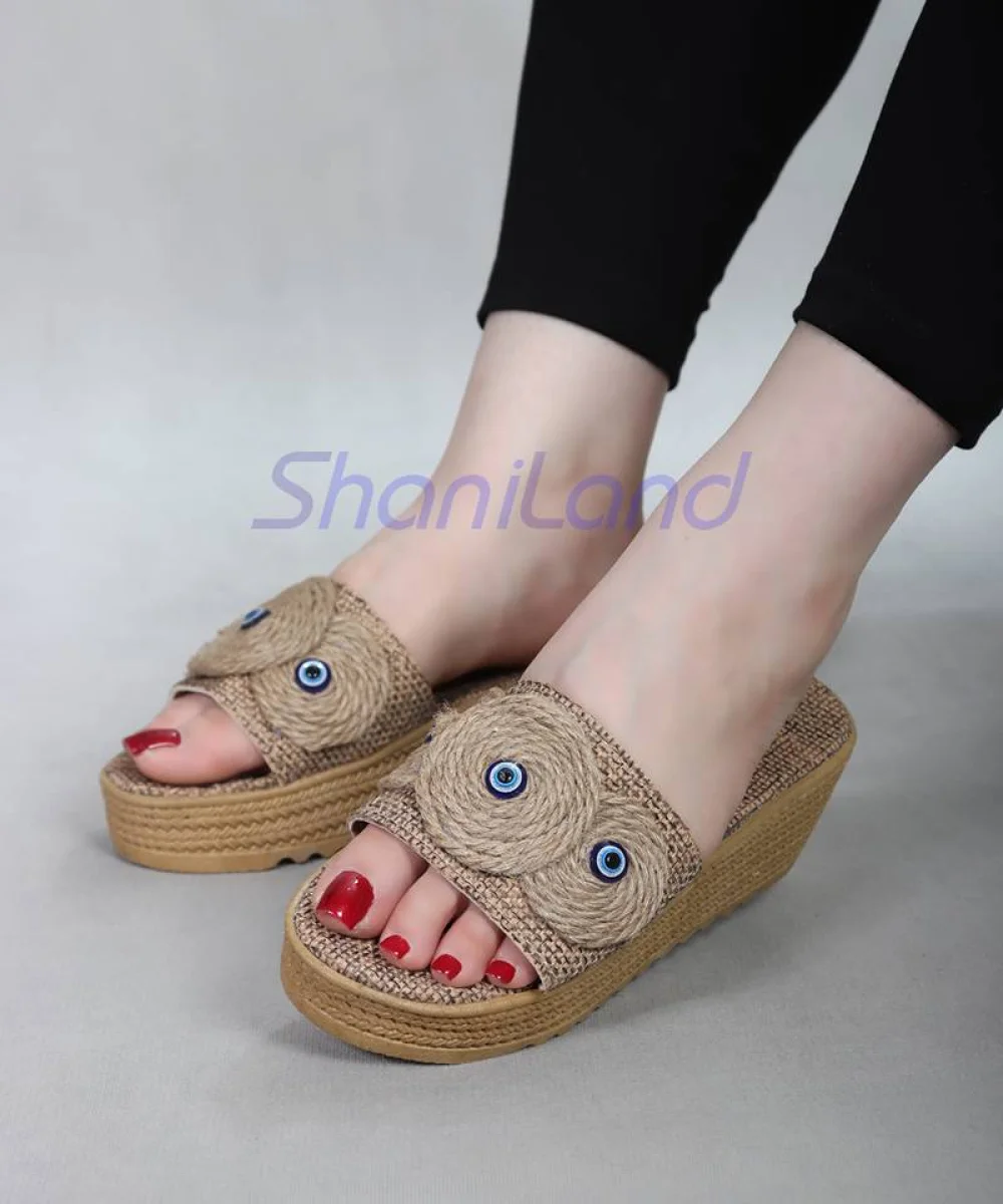 صندل لژدار کنفی چشم نظر کد 22539