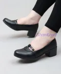 کفش کالجی پاشنه دار بغل سگک کد 23522