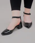 کفش پاشنه دار ورنی کد 23573
