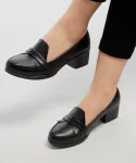 کفش کالجی زنانه پاشنه دار کد 23651